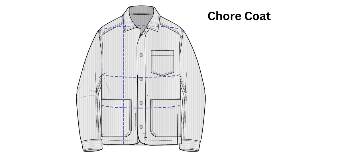 Chore Coat measurement diagram