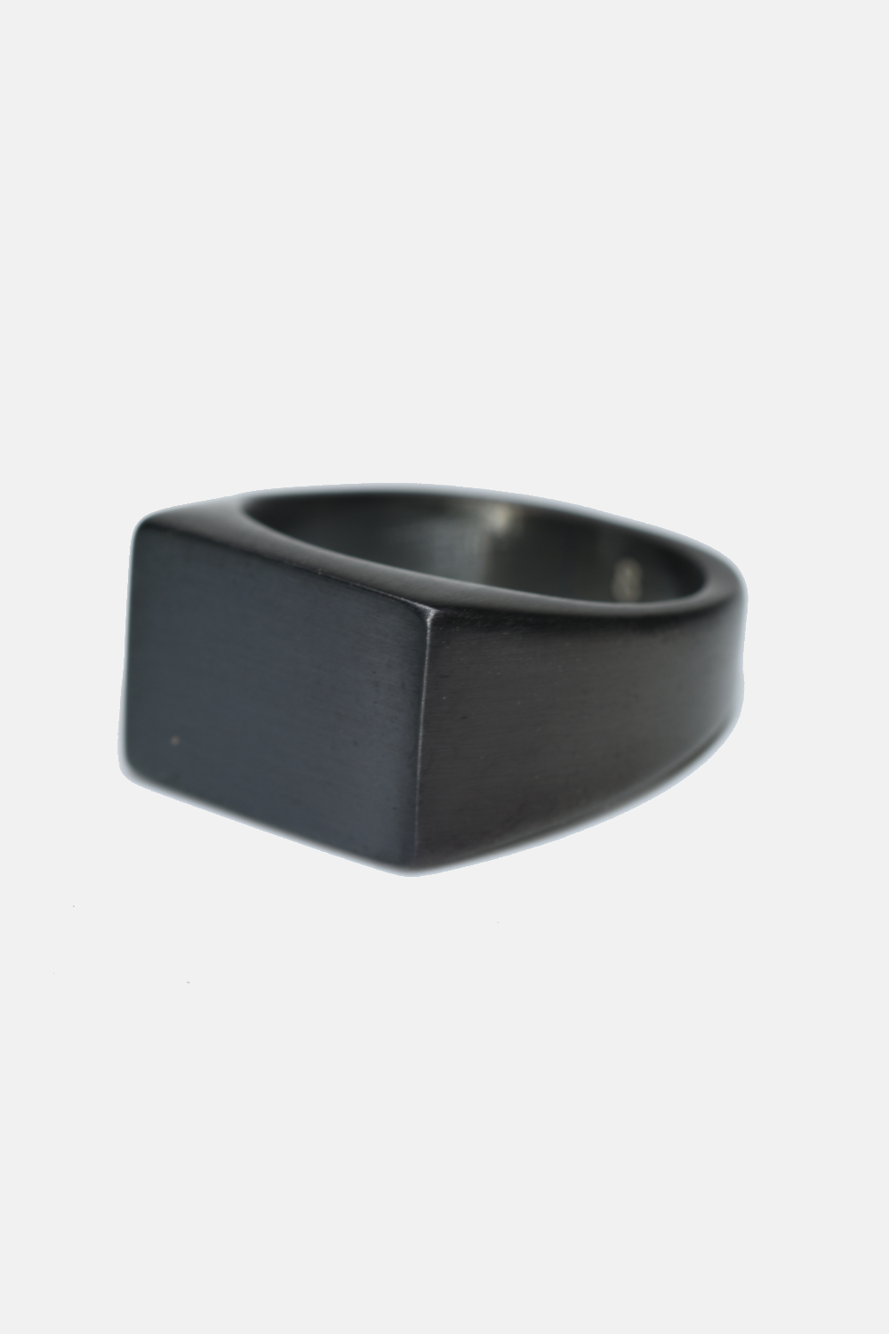 Flat Top Ring: Black Steel