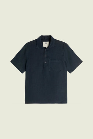 Oas - Dark Navy Girona Linen Shirt