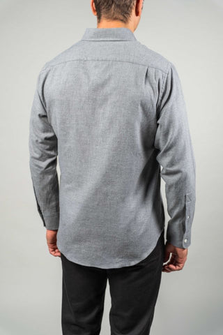 Heather Gray Brushed Spread Collar Sport Shirt