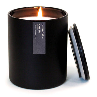 Oakmoss + Amber - Matte Black Tumbler Soy Candle