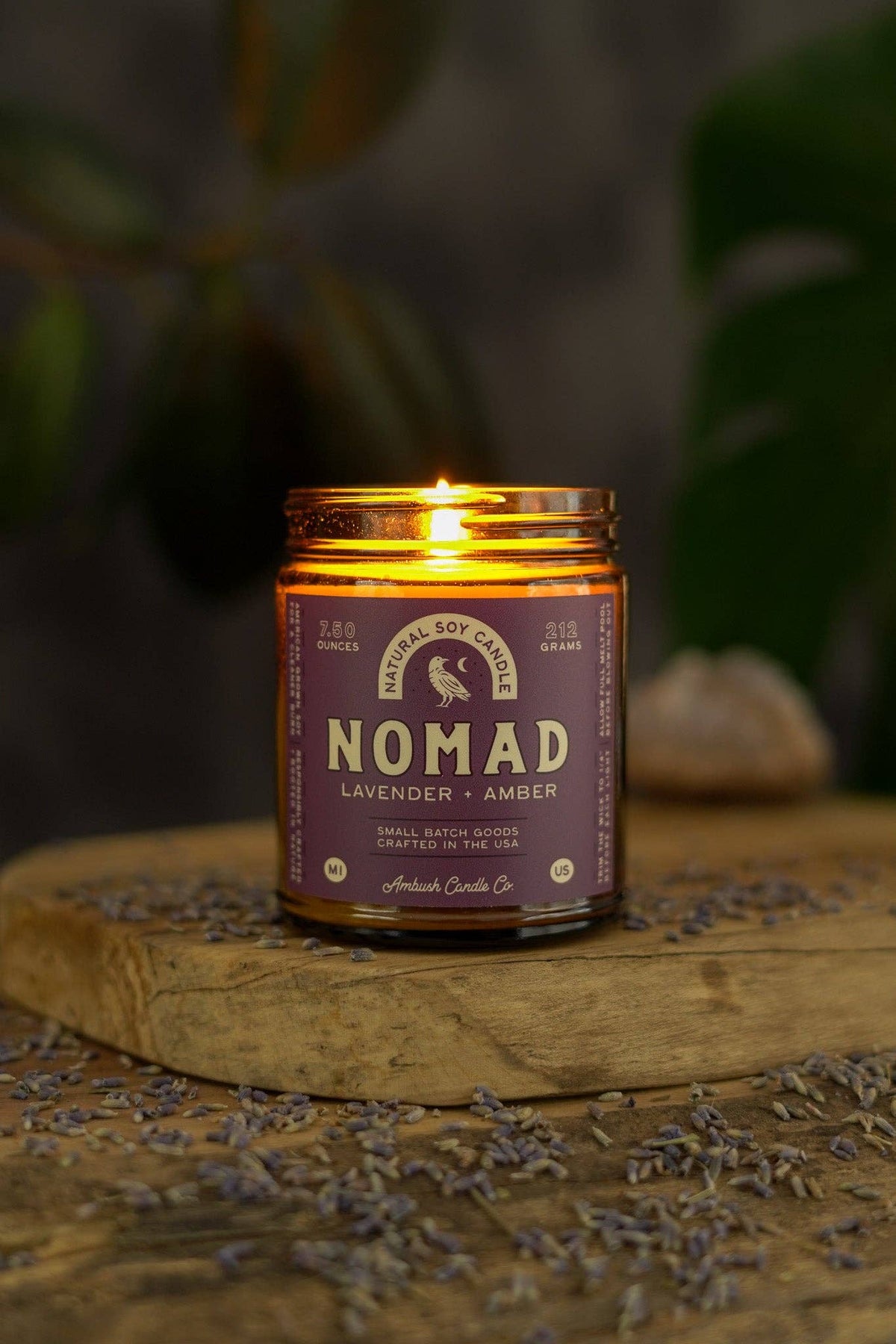 Nomad | Lavender + Amber Soy Candle: 7.5oz