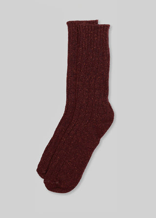 American trench - Wool Silk Boot Sock - Burgundy