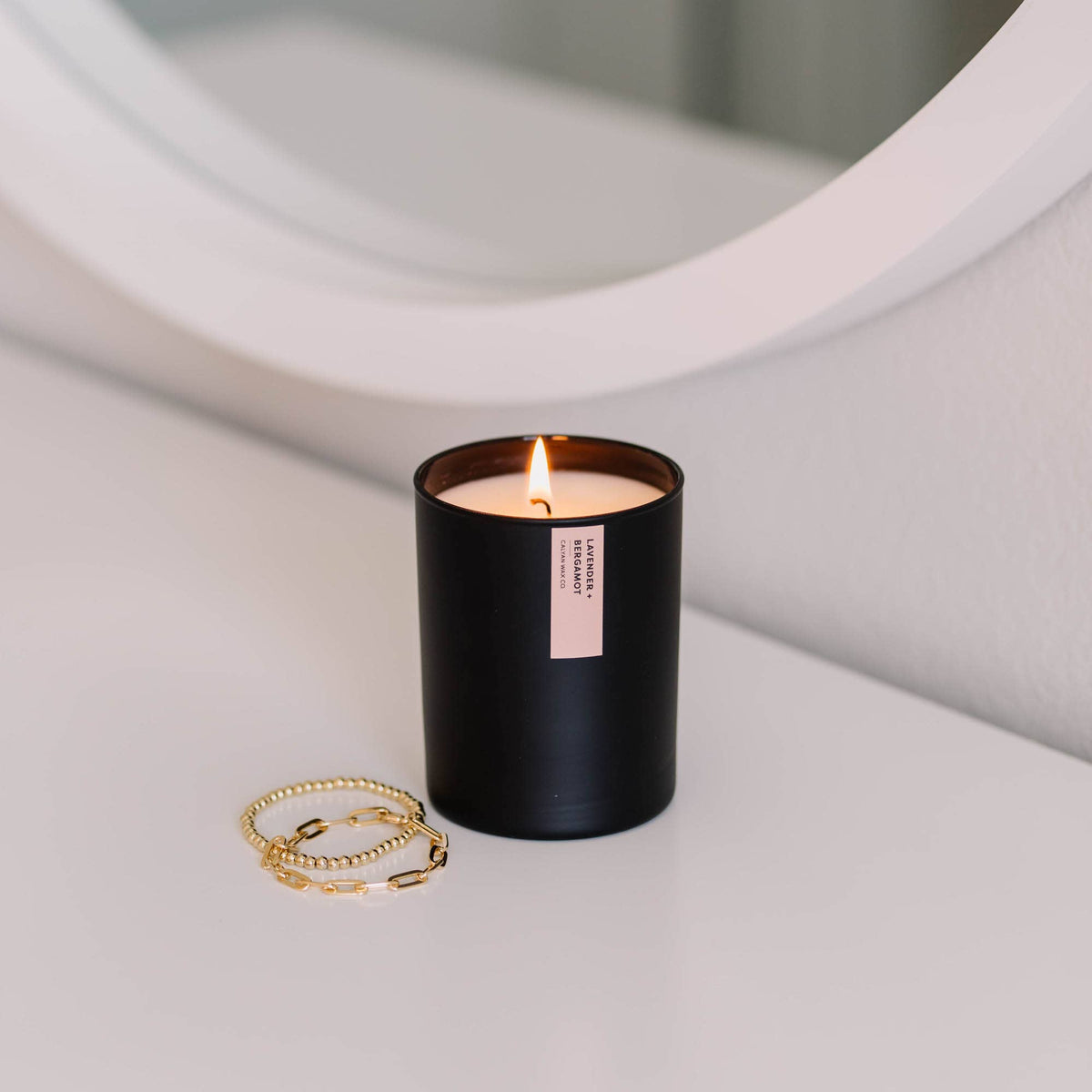 Lavender + Bergamot - Matte Black Tumbler Soy Candle