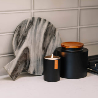 Cedar + Tobacco - Matte Black Tumbler Soy Candle