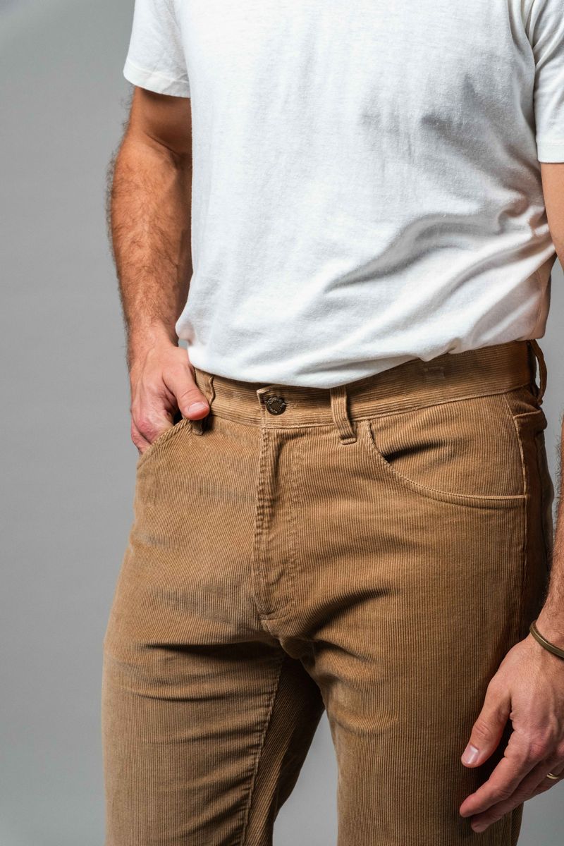 Athletic Straight Fit Japanese Corduroy 5-Pocket Pants In Golden Wheat