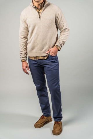 Oatmeal Cashmere Quarter Zip