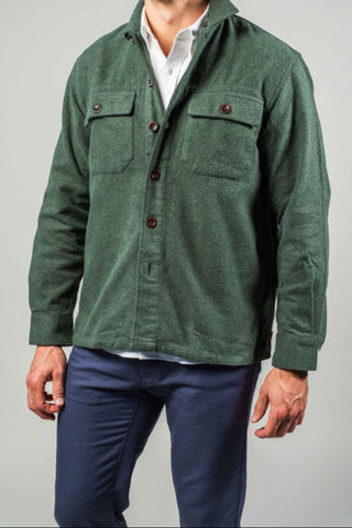 Moss & Black Brushed Twill Overshirt