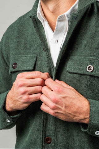 Moss & Black Brushed Twill Overshirt