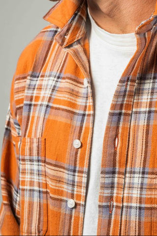 Burnt Orange Double Chest Brushed Flannel