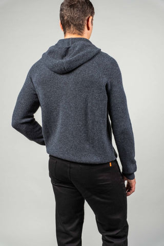 Charcoal Cashmere Thermal Stitch Hoodie