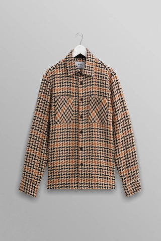 Wax London Natural Weave Houndstooth Overshirt