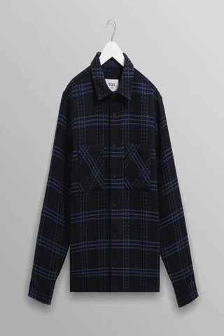 Wax London Skate Check Navy Blue Over shirt