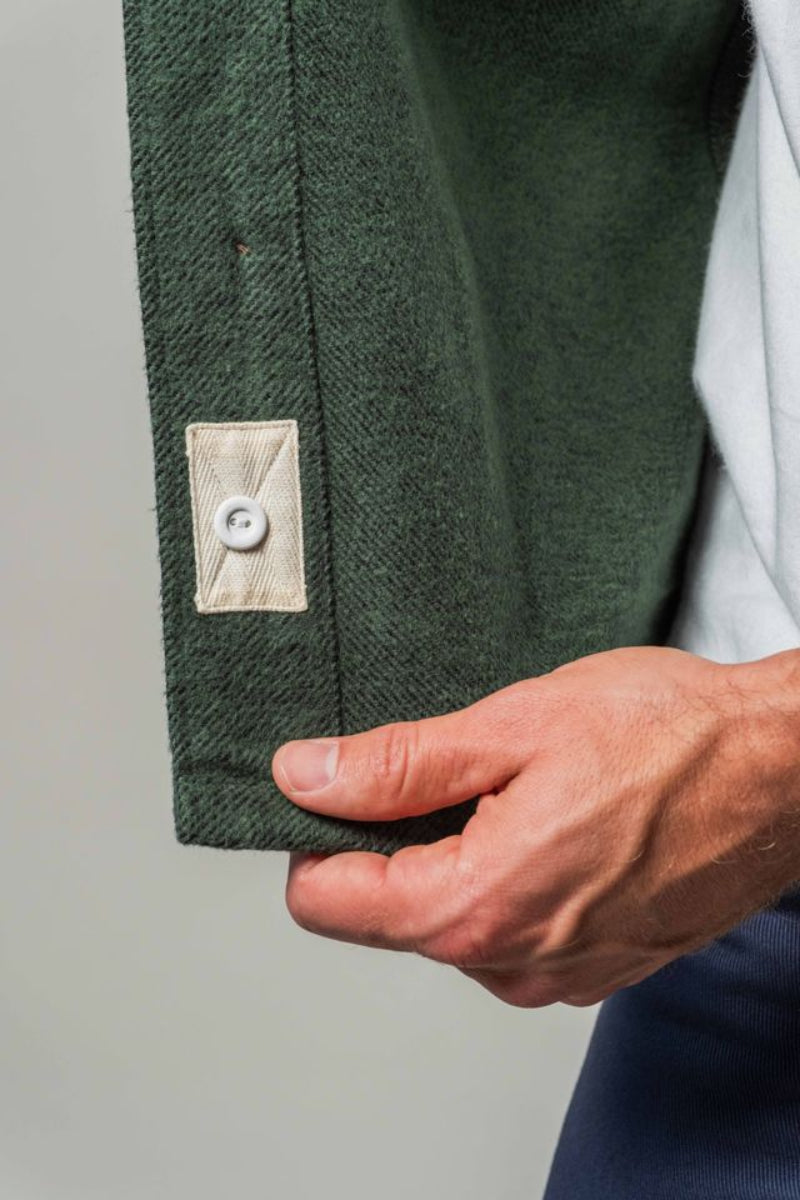 Moss & Black Brushed Twill Overshirt