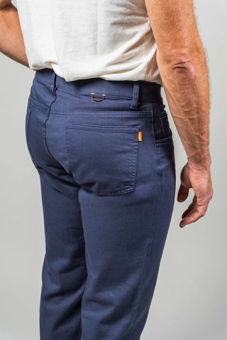 Athletic Straight Fit Japanese Cotton Twill 5-Pocket Pants In Denim