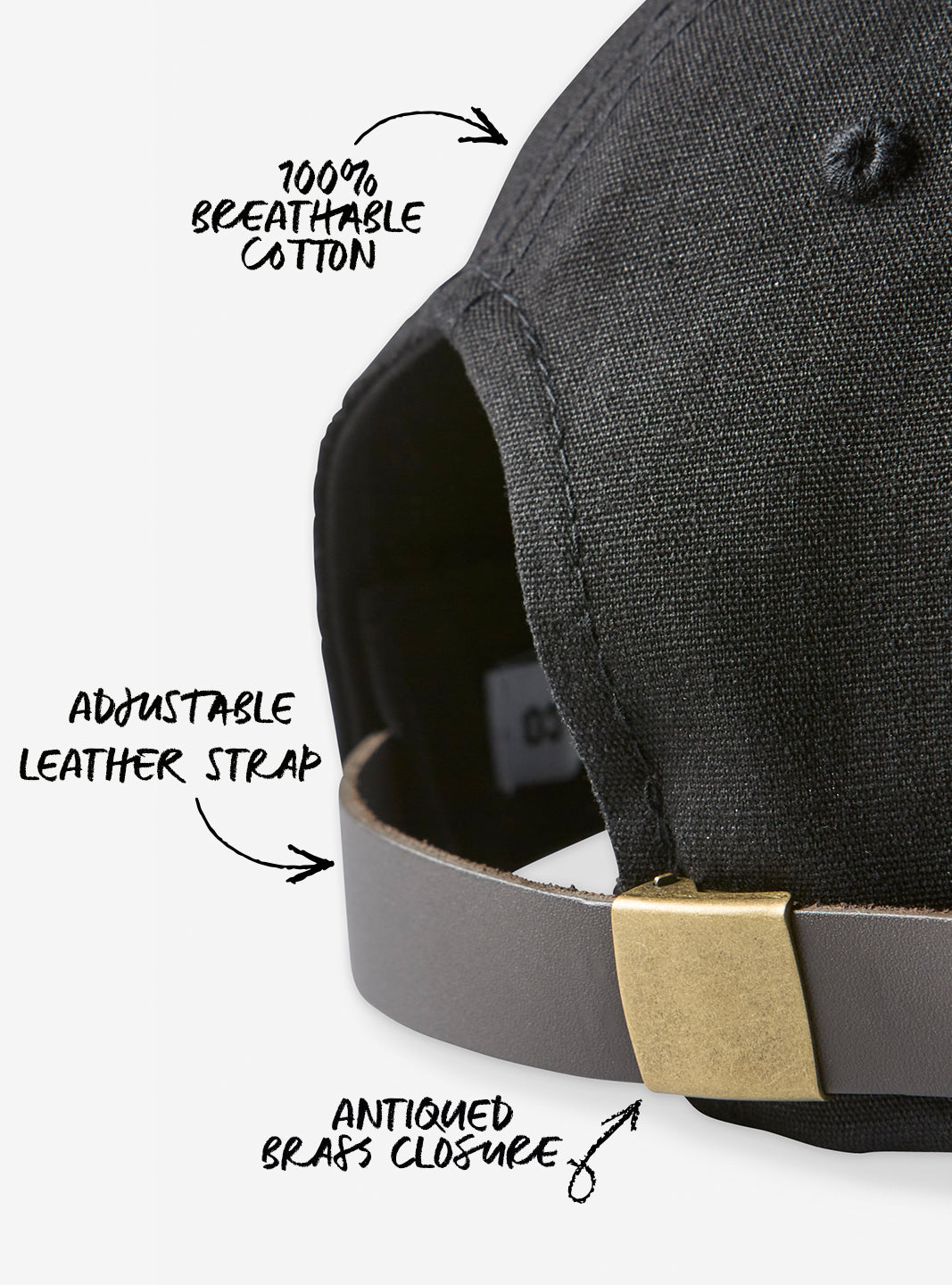 Black Twill 'LA' Field Cap