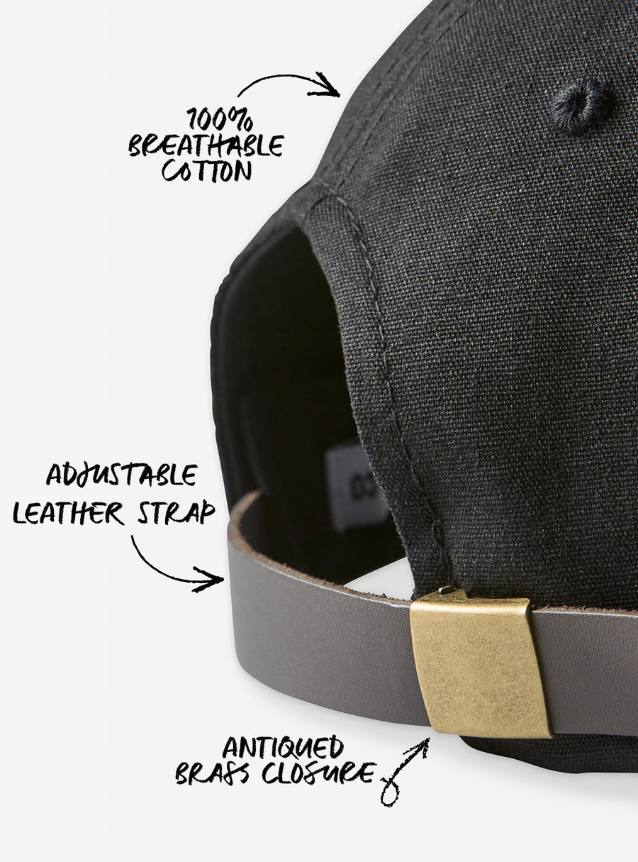 Black Twill 'NY' Field Cap