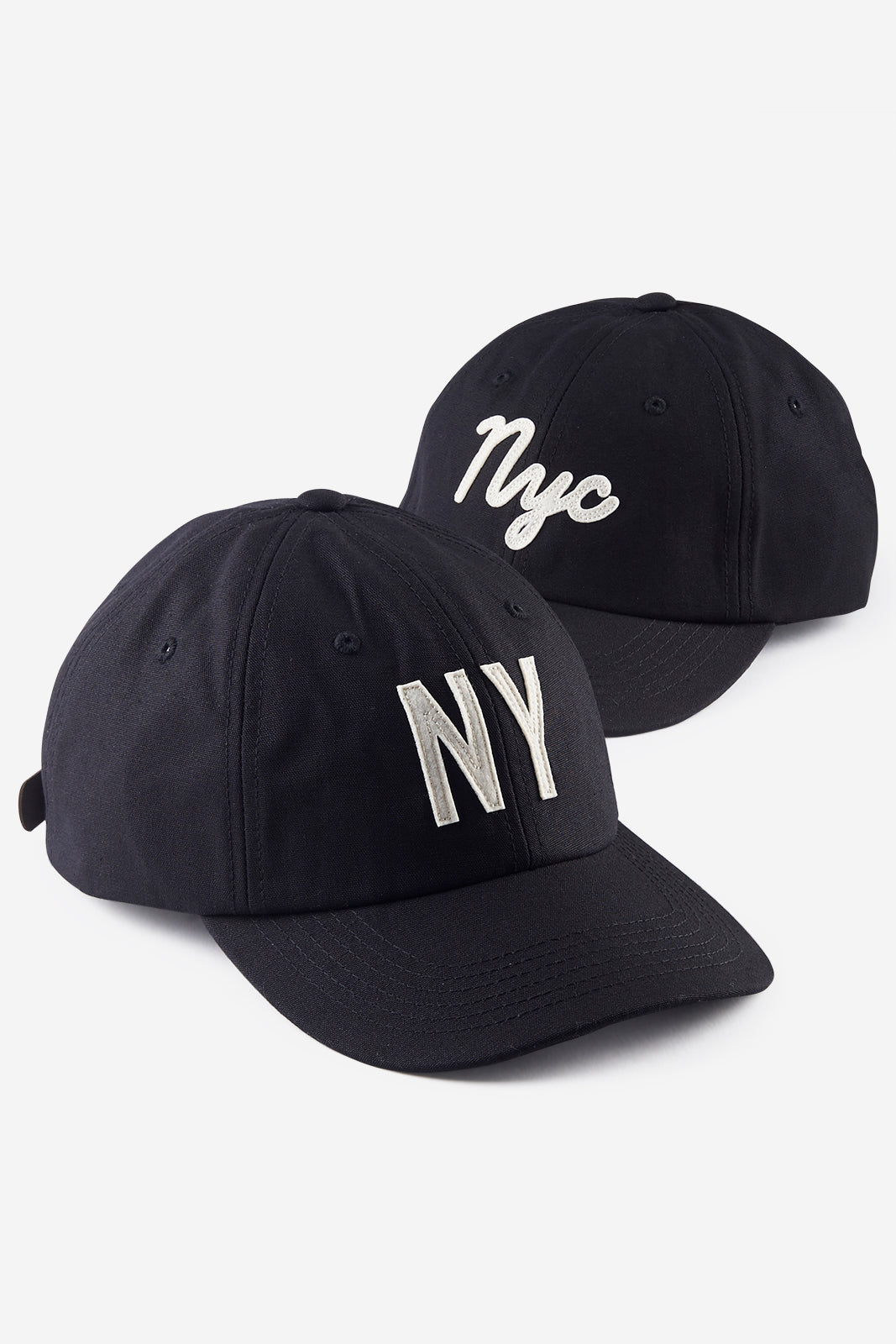 Black Twill 'NY' Field Cap