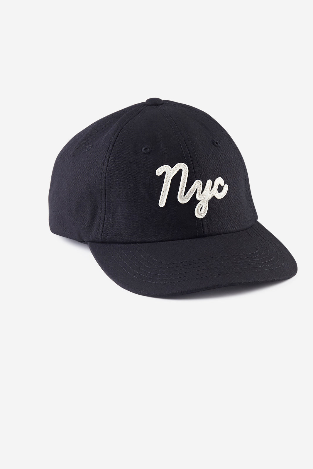 Black Twill Cursive 'Nyc' Field Cap
