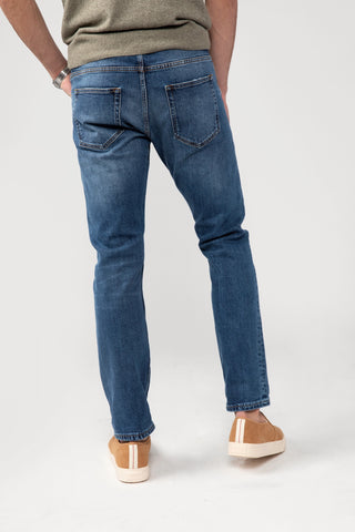 Italian Selvedge Stretch Jeans Distressed Wash